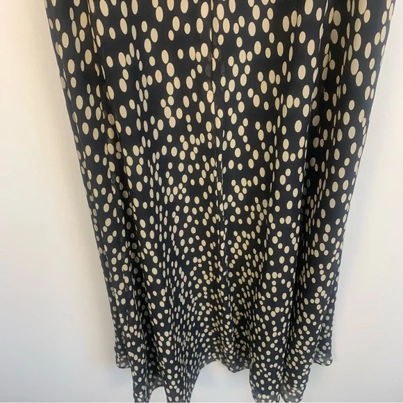 Talbot Petites Vintage 100% Pure Silk V Neck Wrap Polka Dot Midi Dress - Picture 12 of 12